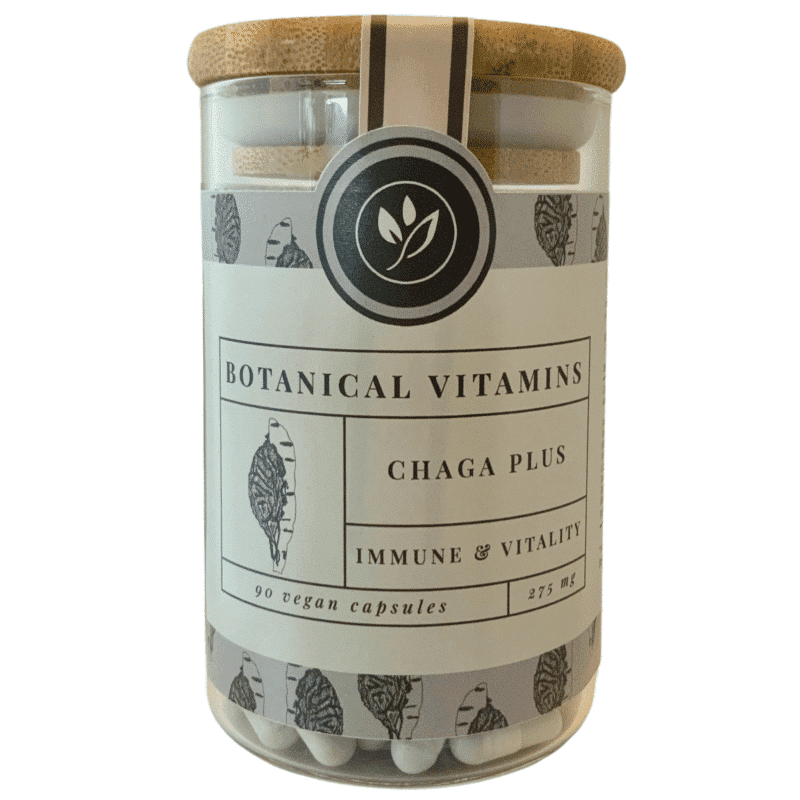 Chaga Plus <br>90 capsules (glass storage jar) Nutritional Supplement Botanical Vitamins 2
