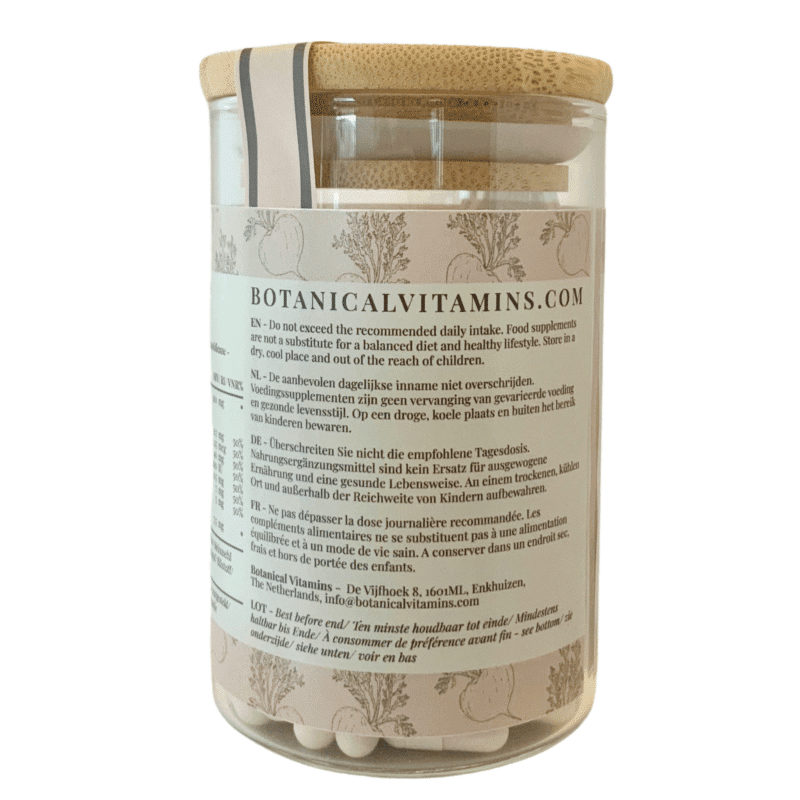 Maca Plus <br>90 capsules (glazen voorraadpot) Voedingssupplement Botanical Vitamins 4