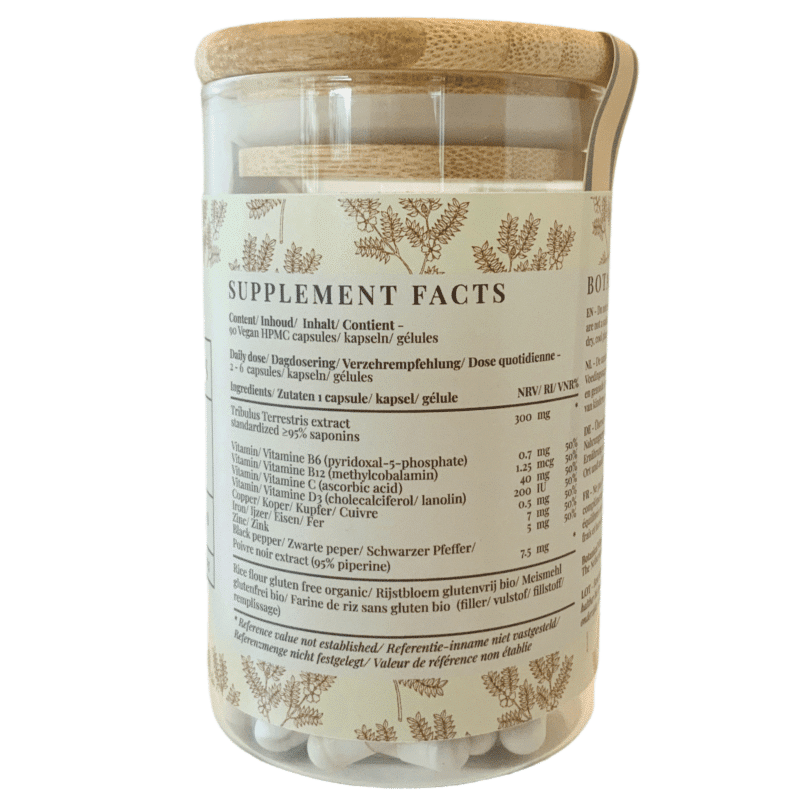 Tribulus Terrestris Plus <br>90 capsules (glass storage jar) Nutritional Supplement Botanical Vitamins 3