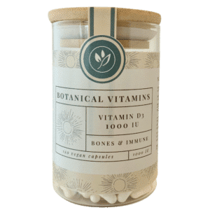 Vitamine D3 1000 IU <br>120 capsules (glazen voorraadpot) Voedingssupplement Botanical Vitamins