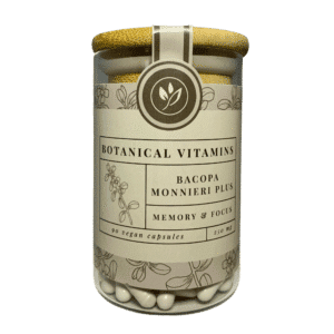 Bacopa Monnieri Plus <br>90 capsules (glazen voorraadpot) Voedingssupplement Botanical Vitamins