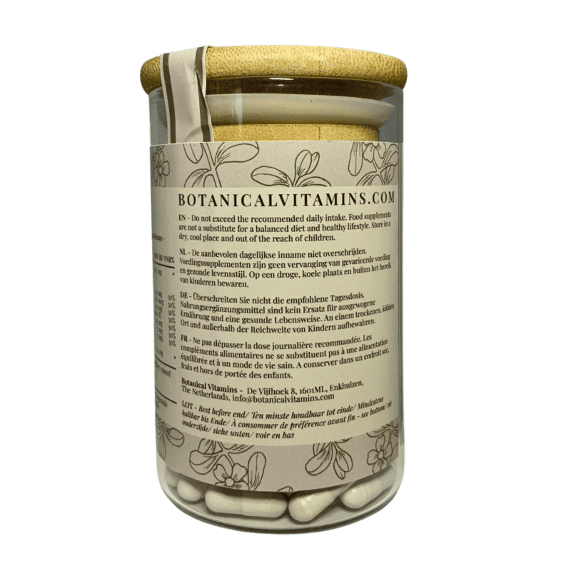 Bacopa Monnieri Plus <br>90 capsules (glazen voorraadpot) Voedingssupplement Botanical Vitamins 4