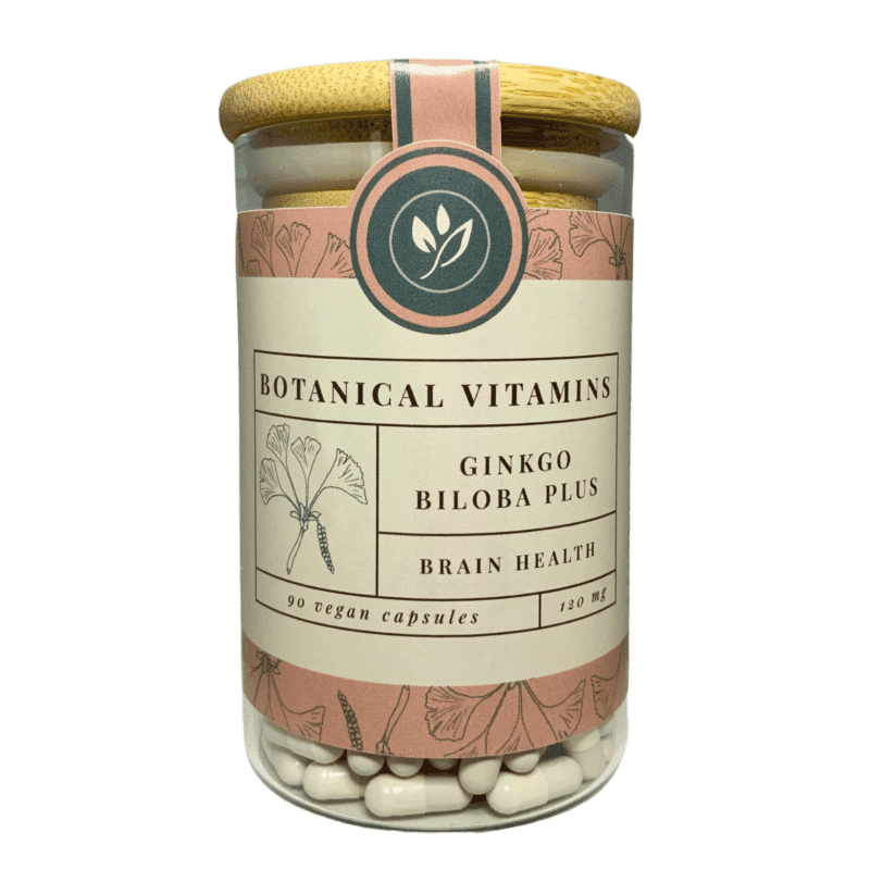Ginkgo Biloba Plus <br>90 capsules (glazen voorraadpot) Voedingssupplement Botanical Vitamins 2