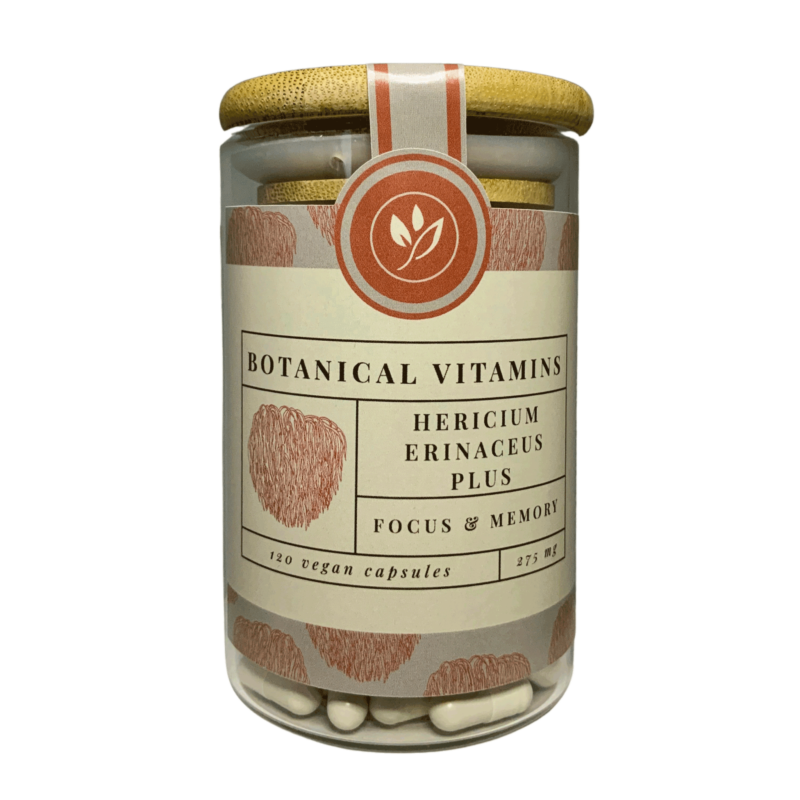 Hericium Erinaceus Plus <br>120 capsules (glass storage jar) Nutritional Supplement Botanical Vitamins 2