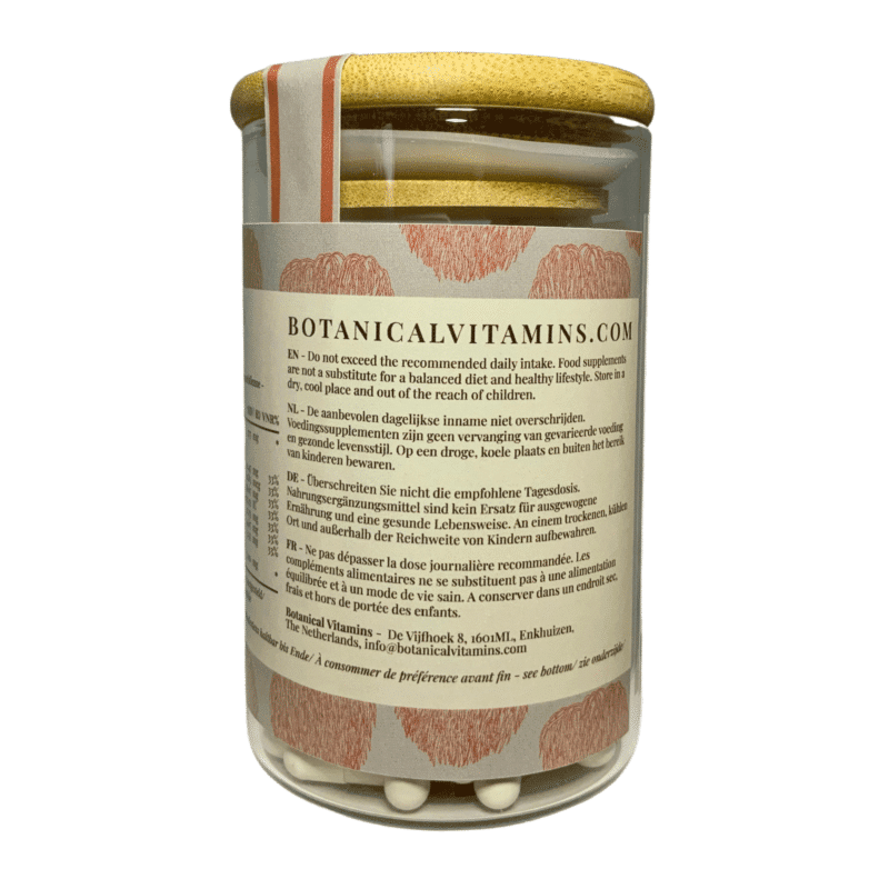 Hericium Erinaceus Plus <br>120 capsules (glass storage jar) Nutritional Supplement Botanical Vitamins 4