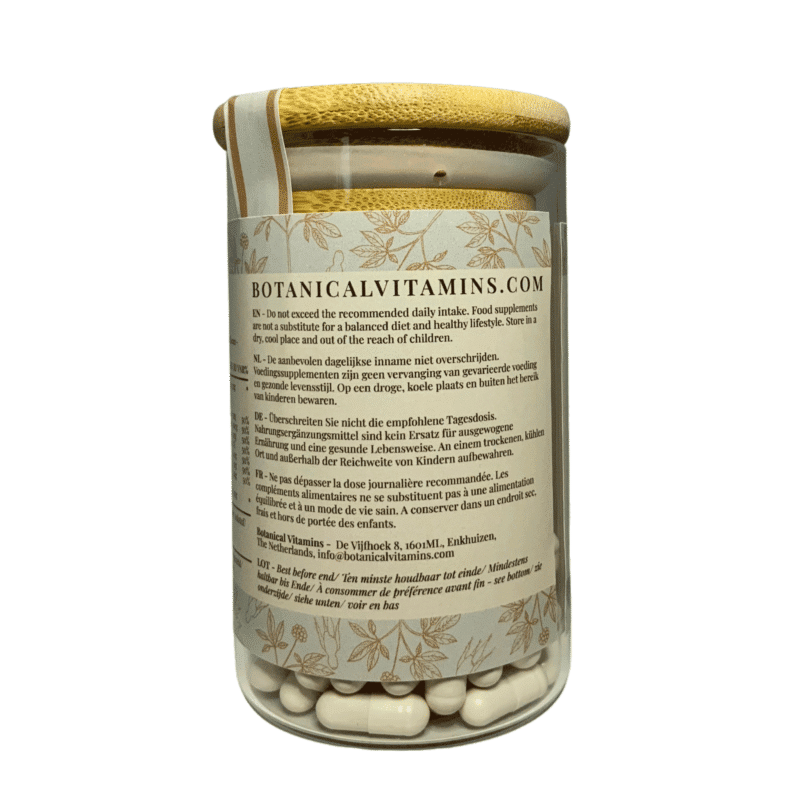 Panax Ginseng Plus <br>90 capsules (glazen voorraadpot) Voedingssupplement Botanical Vitamins 4